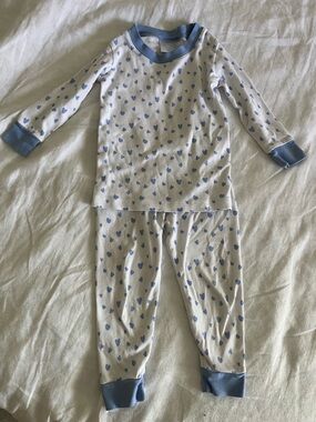 Lake Kids Blue Heart Print Pajama Set